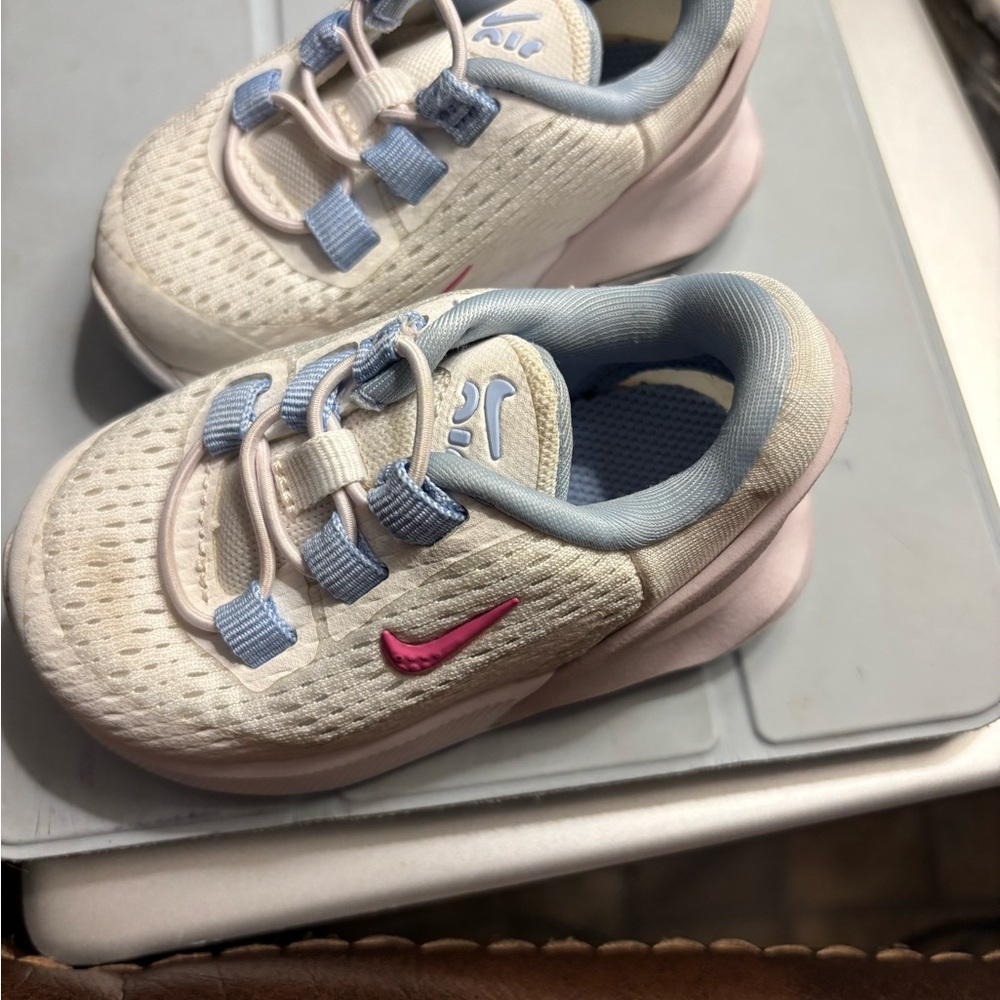 Nike Kids Sneakers in White and Pink with Blue Accents